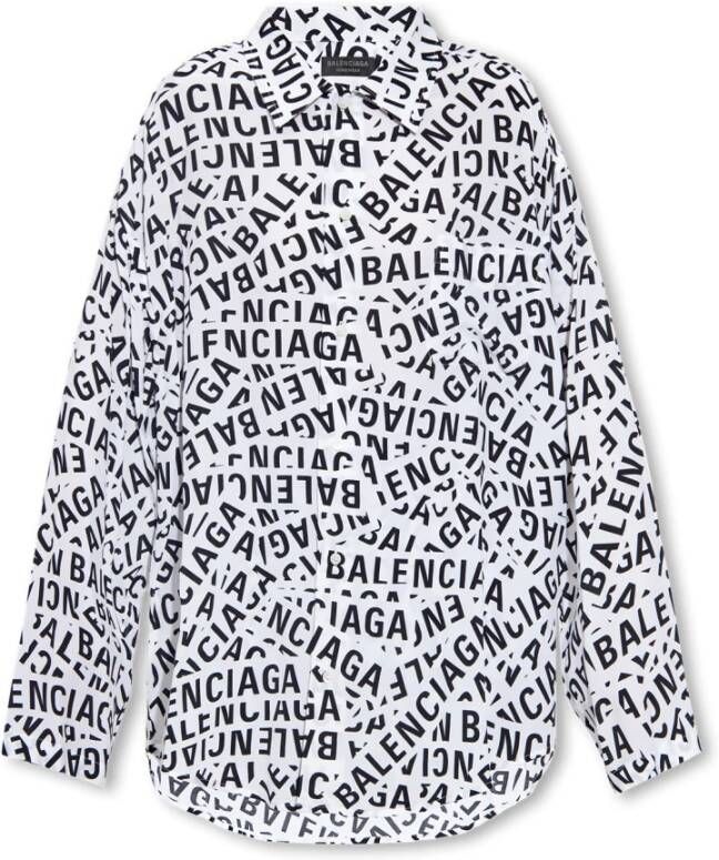Balenciaga Shirt met logo White Dames