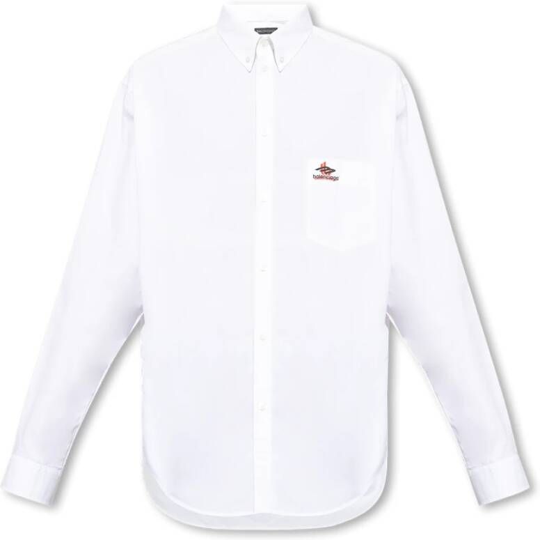 Balenciaga Shirt met logo White Heren