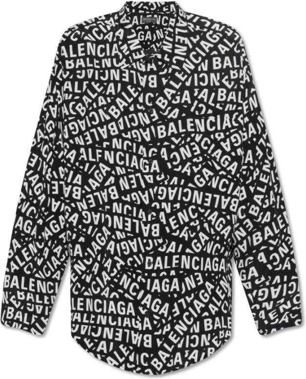 Balenciaga Shirt met logo Zwart Heren