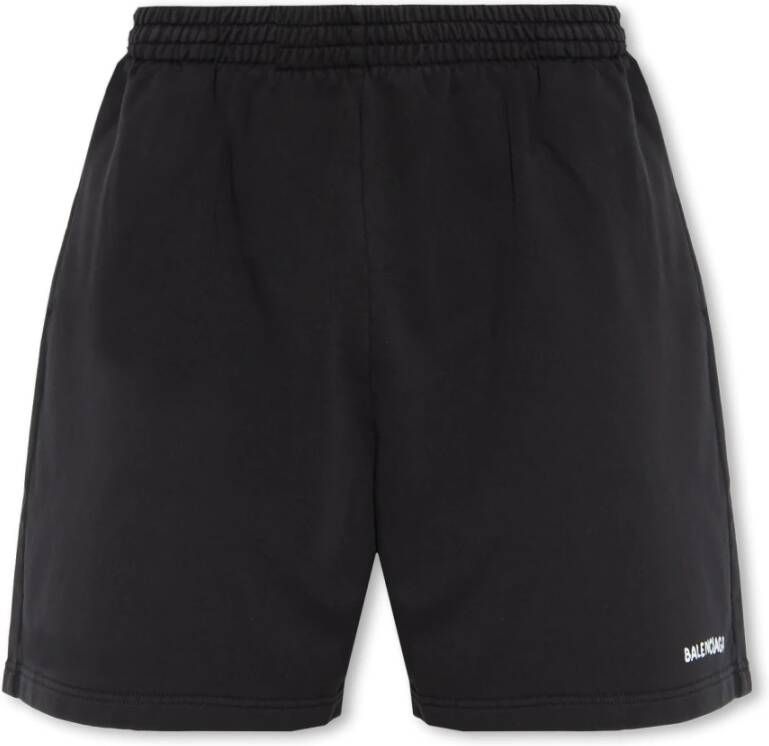 Balenciaga Shorts met logo Zwart Heren