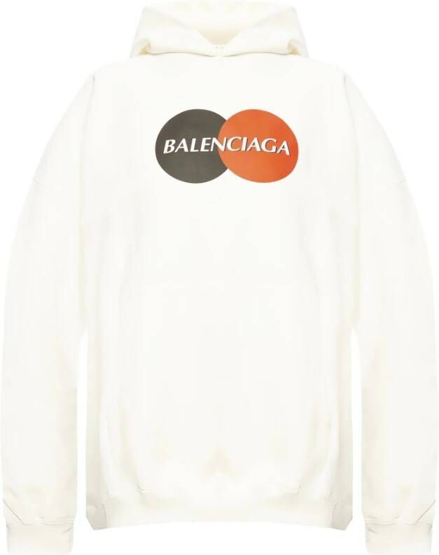 Balenciaga Stijlvolle Logo Hoodie voor Heren Wit Heren