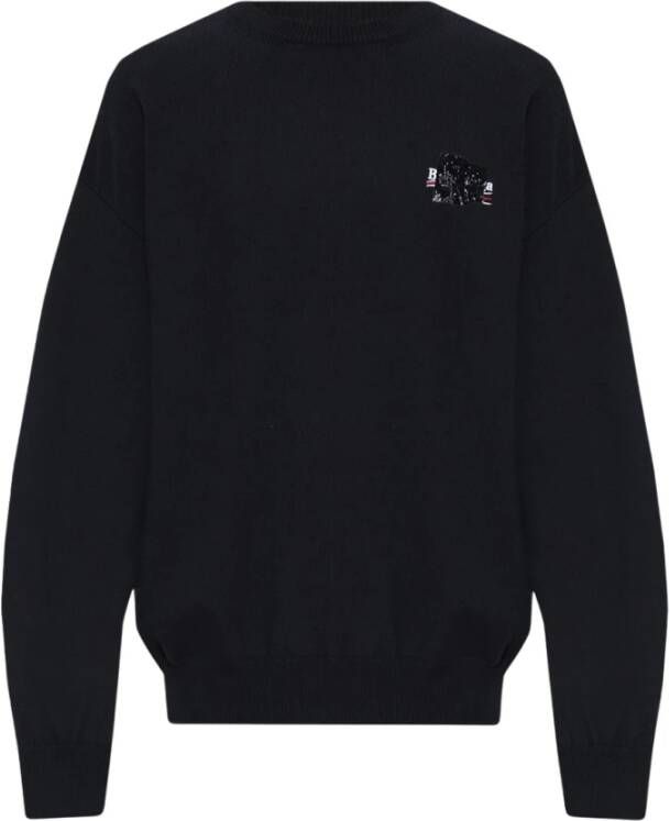 Balenciaga Sweater with logo Zwart Heren