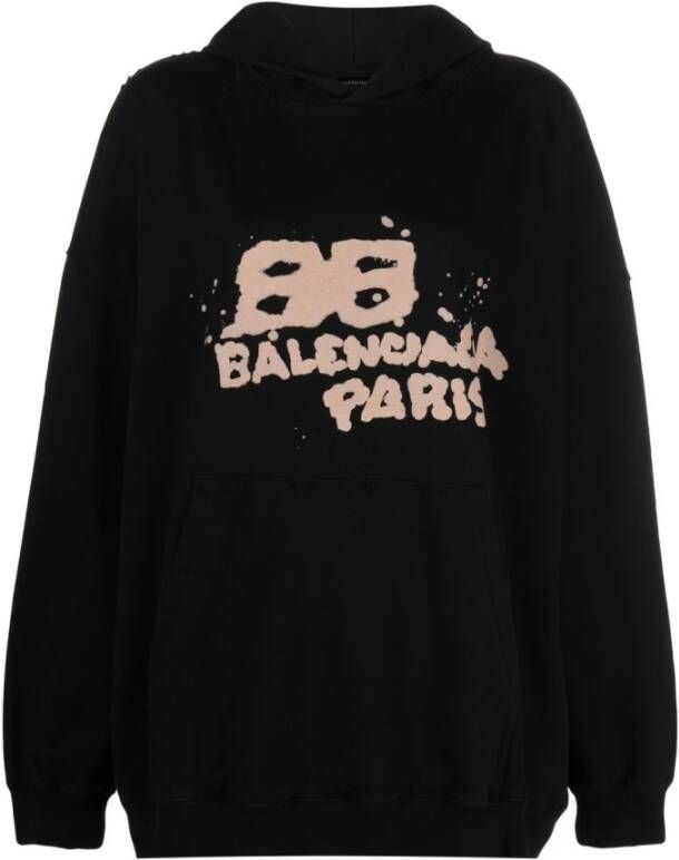Balenciaga Sweaters Black Zwart Dames