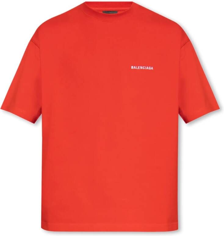 Balenciaga T-shirt met logo Rood Heren