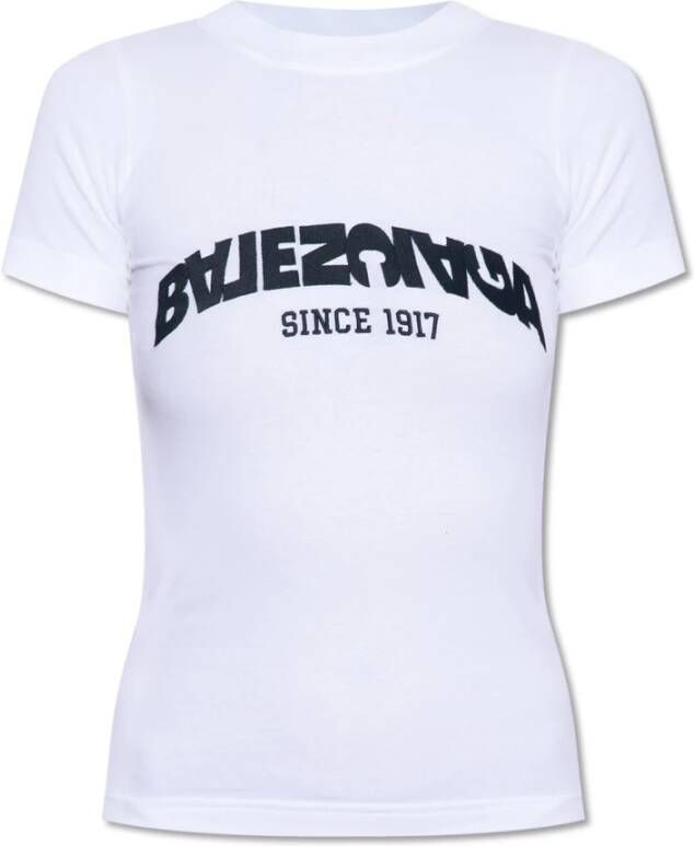 Balenciaga T-shirt met logo White Dames