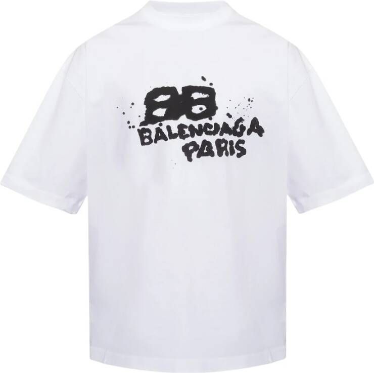 Balenciaga T-shirt met logo Wit Heren