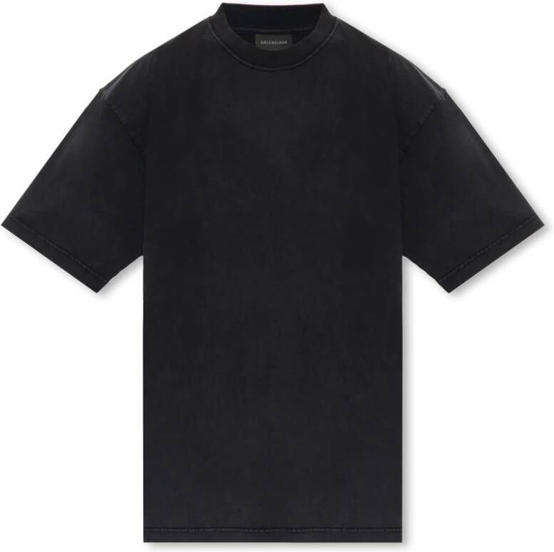 Balenciaga T-shirt met strass logo Zwart Dames