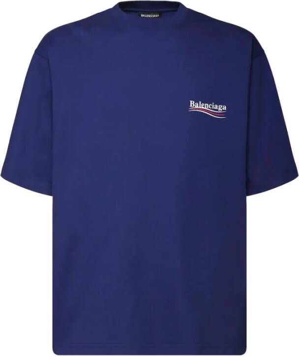 Balenciaga T-shirts Blauw Heren