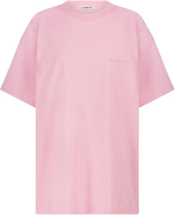 Balenciaga Bedrukt T-shirt Urbane Coolness Pink Dames