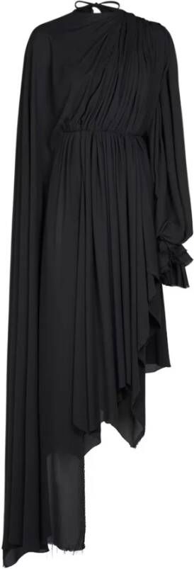 Balenciaga Tech Crêpe Draperie Jurk Zwart Dames