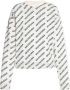 Balenciaga Logo Sweater met Diagonale Plaatsing Beige - Thumbnail 1