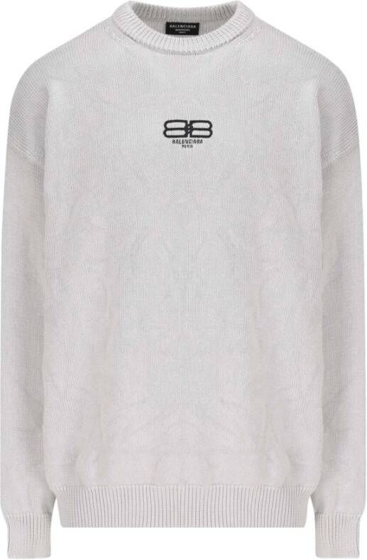 Balenciaga Verrijk je knitwear collectie: Logo Sweater Grijs Heren