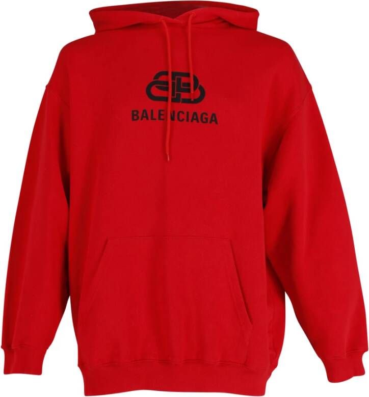 Balenciaga Vintage Balenciaga bb logo hoodie in rood katoen Rood Dames