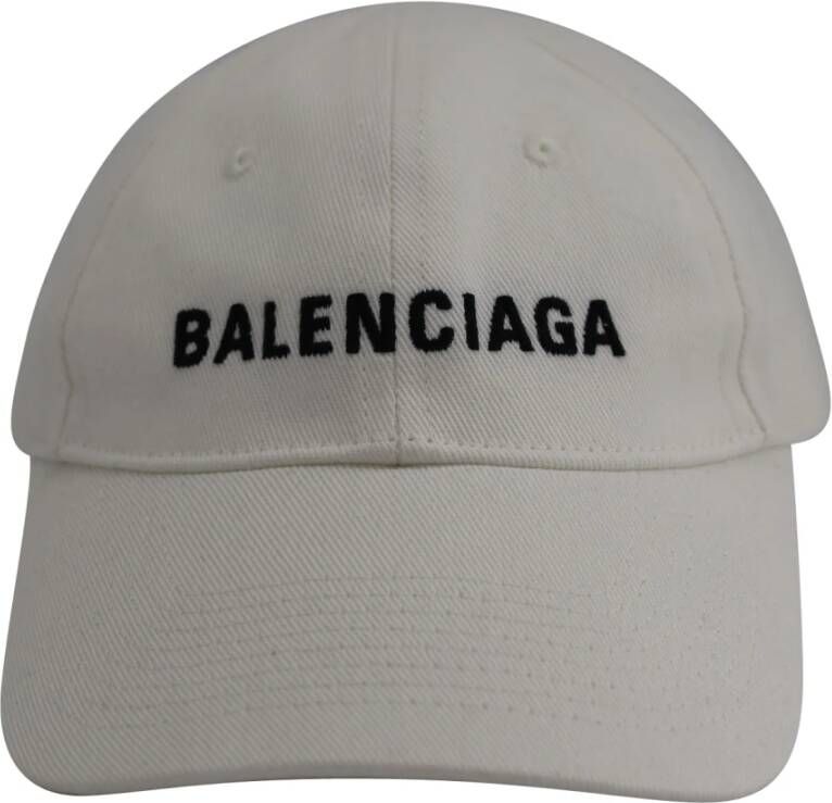 Balenciaga Vintage Balenciaga Classic Baseball Cap in White Cotton Wit Heren