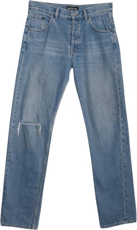 Balenciaga Vintage Balenciaga knie gat archetype jeans in blauw katoen Blauw Heren