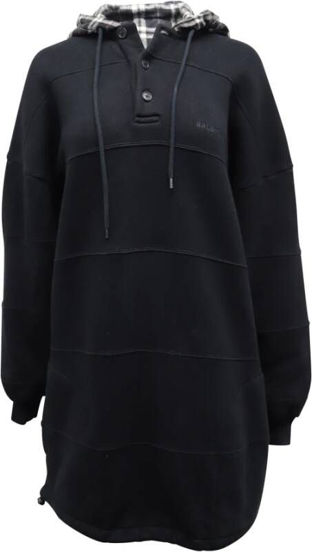 Balenciaga Vintage Balenciaga patchwork hoodie in zwart katoen Zwart Dames