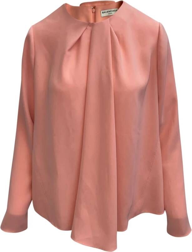 Balenciaga Vintage Balenciaga perzik blouse met lange mouwen Roze Dames