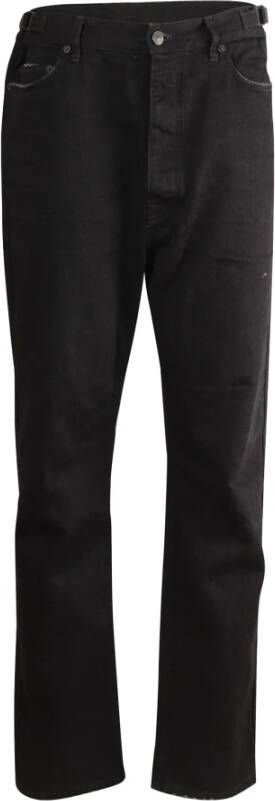 Balenciaga Vintage Balenciaga Raw Cut Slim Fit Jeans in Black Cotton Zwart Heren
