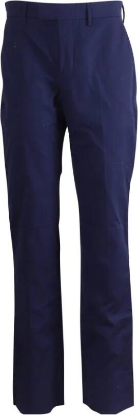 Balenciaga Vintage Balenciaga recht gesneden broek in marineblauw katoen Blauw Heren