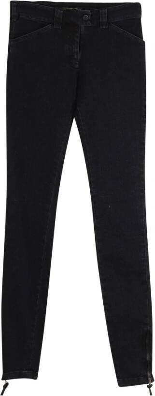 Balenciaga Vintage Balenciaga Stonewashed Slim-Fit Jeans in Black Cotton Denim Zwart Dames
