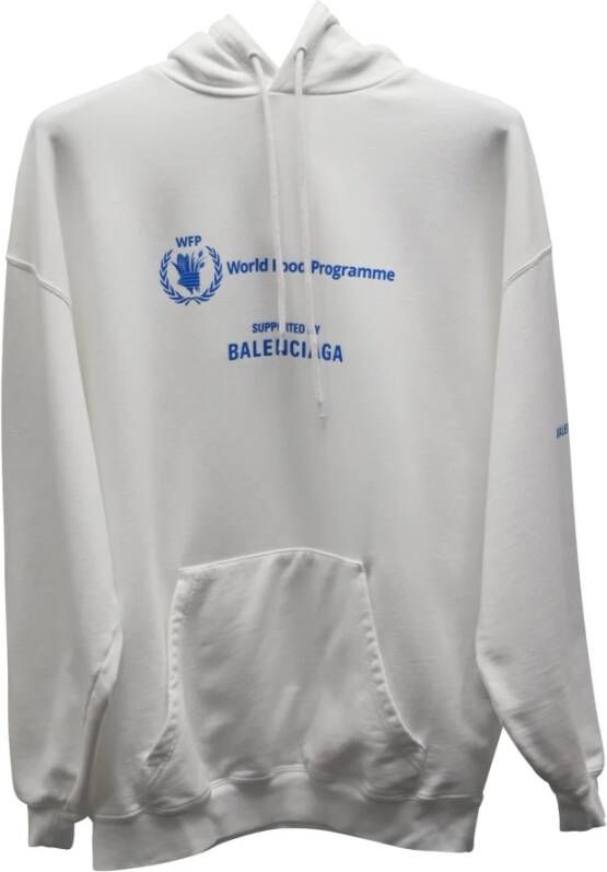 Balenciaga Vintage Balenciaga wfp hoodie medium fit in wit katoen Wit Heren