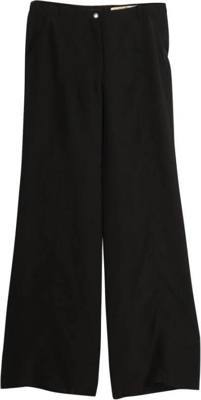Balenciaga Vintage Balenciaga wide puze broek in zwarte zijde Zwart Dames