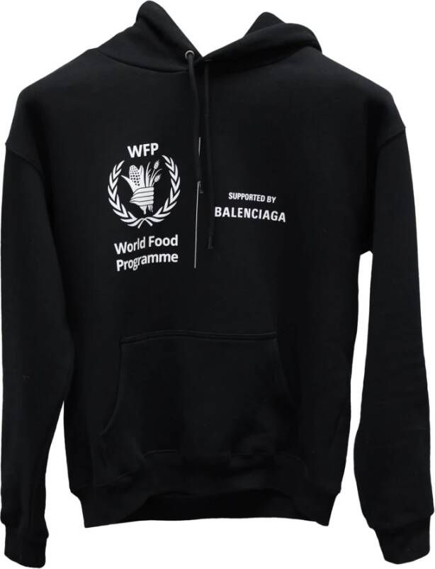 Balenciaga Vintage Balenciaga World Food Program Hoodie in Black Cotton Zwart Heren