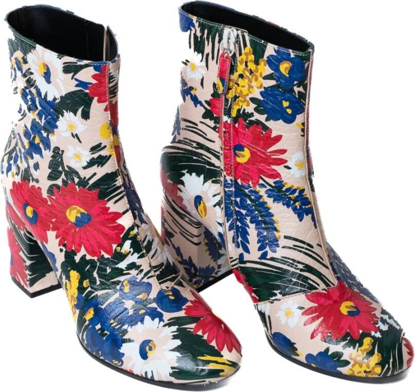 Balenciaga Vintage Floral Ankle Boots Meerkleurig Dames