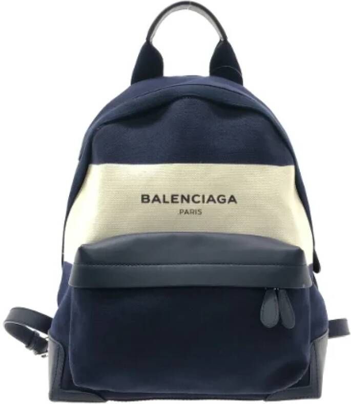 Balenciaga Vintage Pre-owned Canvas backpacks Blauw Dames