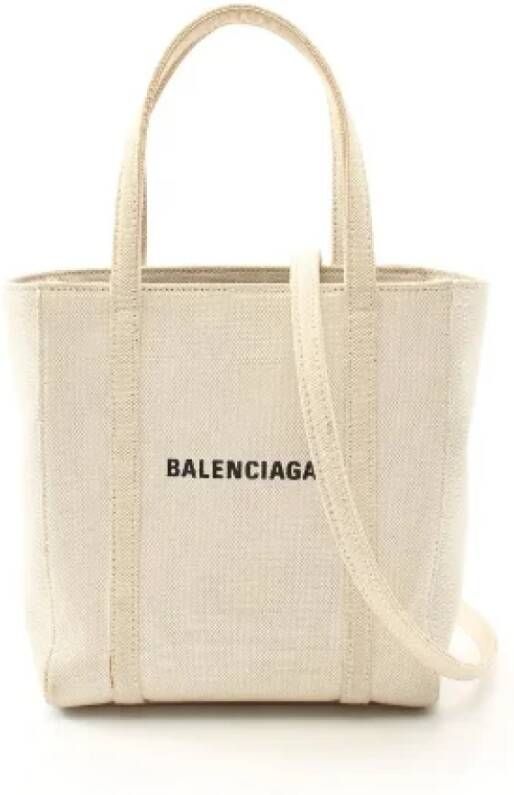 Balenciaga Vintage Pre-owned Canvas balenciaga-bags Beige Dames