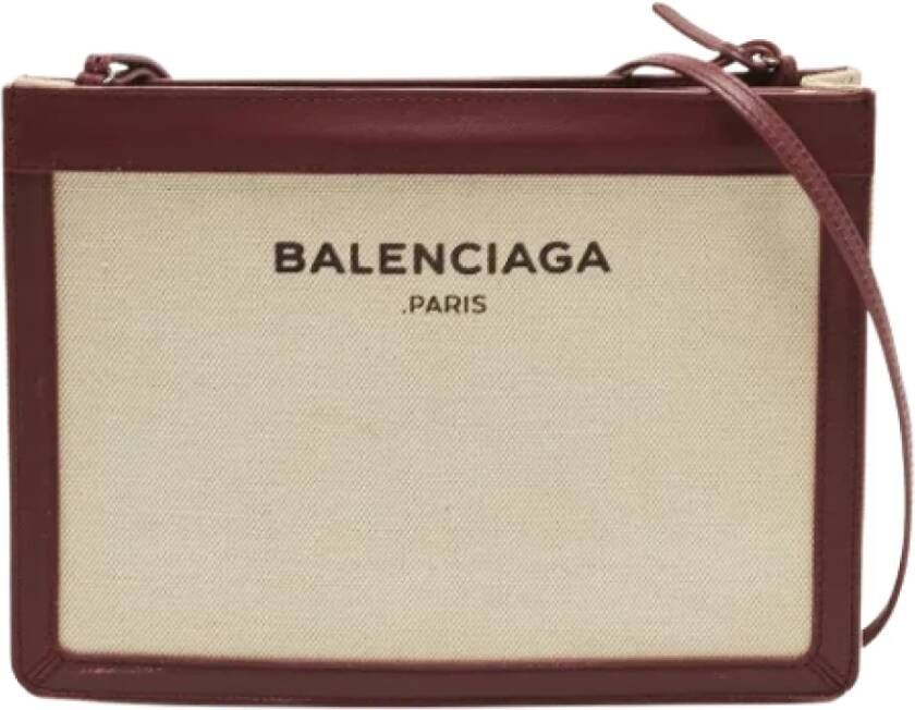 Balenciaga Vintage Pre-owned Canvas crossbody-bags Beige Dames