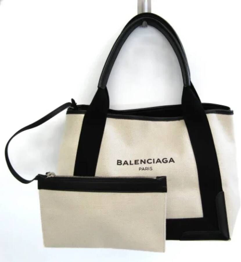 Balenciaga Vintage Pre-owned Canvas handbags Beige Unisex