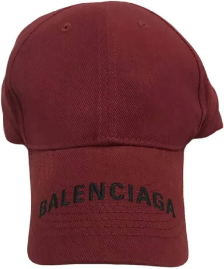 Balenciaga Vintage Pre-owned Cotton hats Rood Dames