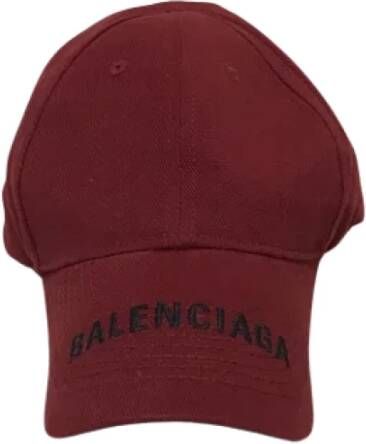 Balenciaga Vintage Pre-owned Cotton hats Rood Unisex