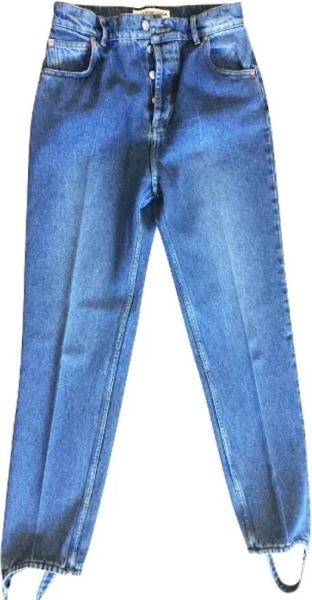 Balenciaga Vintage Pre-owned Cotton jeans Blauw Dames