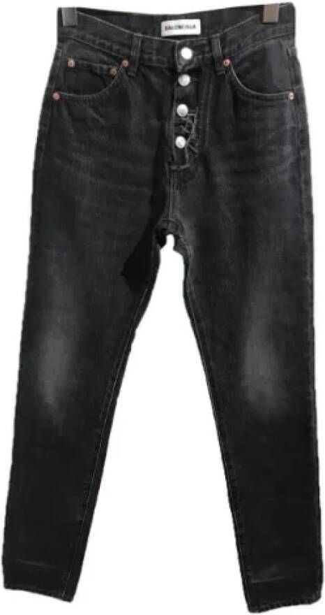 Balenciaga Vintage Pre-owned Cotton jeans Zwart Dames