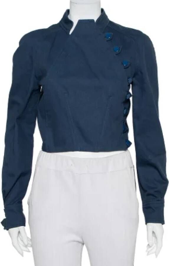 Balenciaga Vintage Pre-owned Cotton outerwear Blauw Dames