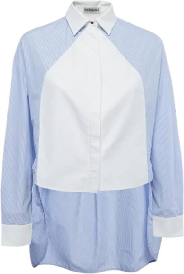 Balenciaga Vintage Pre-owned Cotton tops Blauw Dames