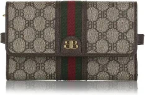 Balenciaga Vintage Pre-owned Fabric crossbody-bags Bruin Dames