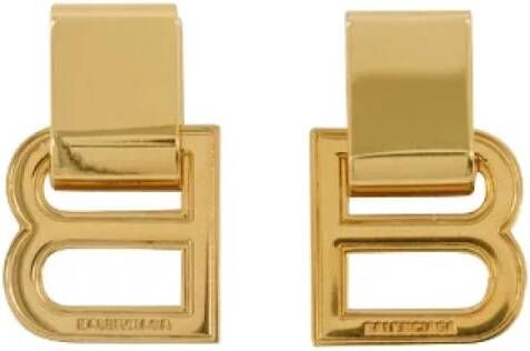 Balenciaga Vintage Pre-owned Fabric earrings Geel Dames