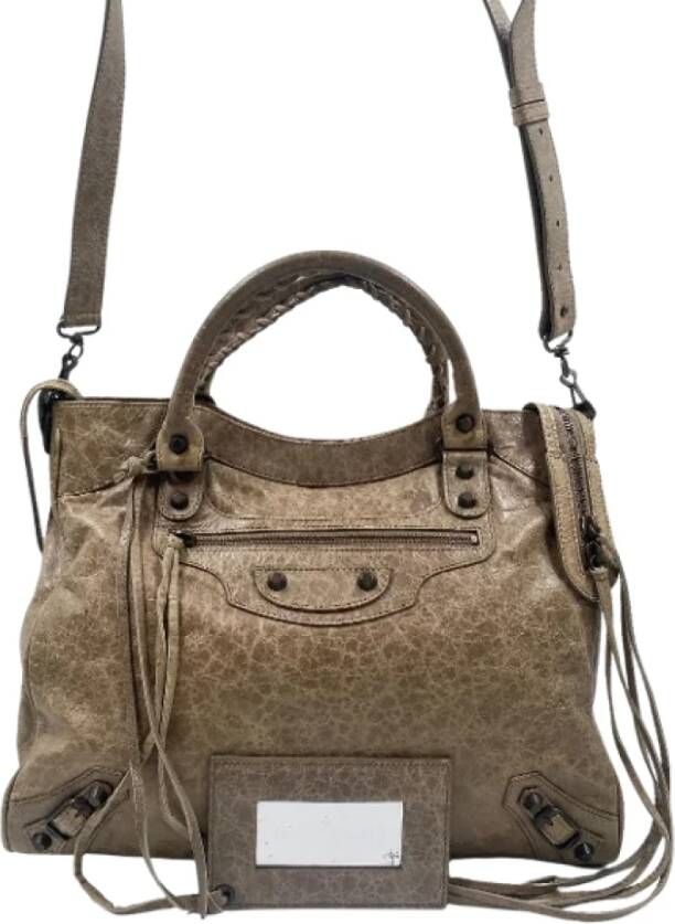 Balenciaga Vintage Pre-owned Leather balenciaga-bags Bruin Dames