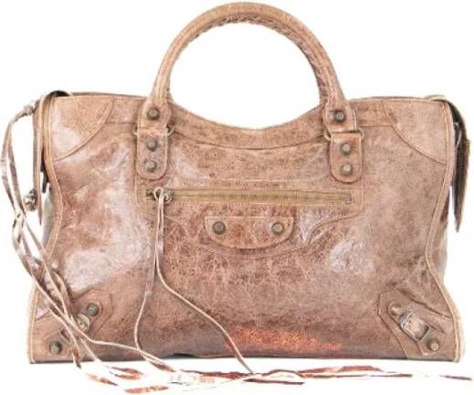 Balenciaga Vintage Pre-owned Leather balenciaga-bags Bruin Dames