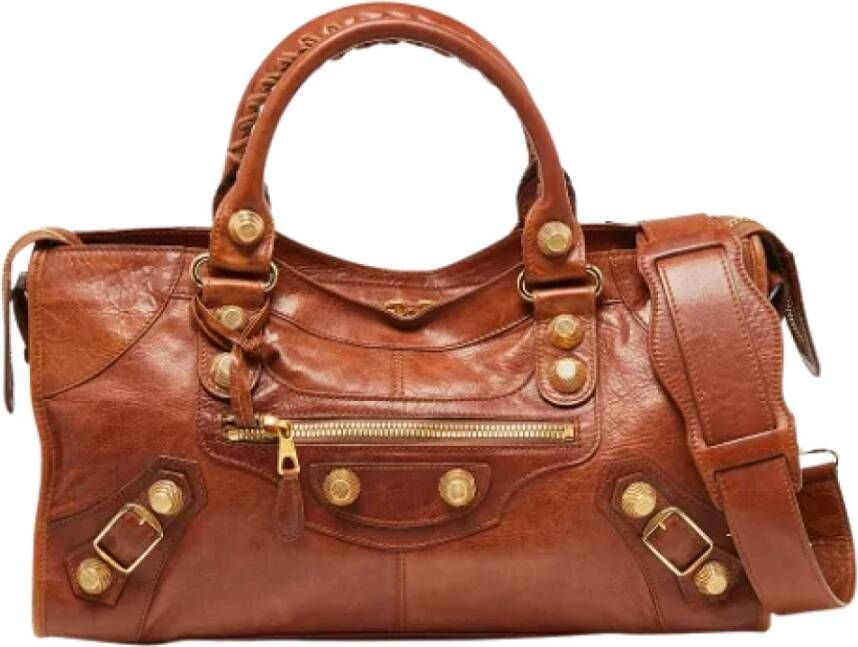 Balenciaga Vintage Pre-owned Leather balenciaga-bags Bruin Dames