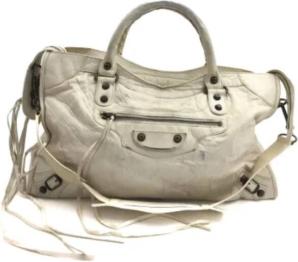 Balenciaga Vintage Pre-owned Leather balenciaga-bags Wit Dames