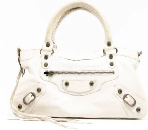 Balenciaga Vintage Pre-owned Leather balenciaga-bags Wit Dames