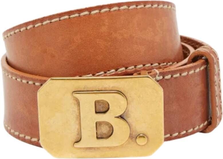 Balenciaga Vintage Pre-owned Leather belts Bruin Dames