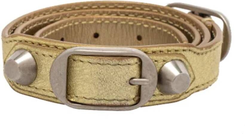Balenciaga Vintage Pre-owned Leather bracelets Yellow Dames