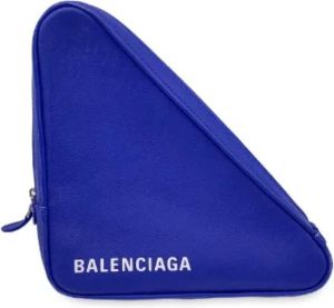 Balenciaga Vintage Pre-owned Leather clutches Blauw Dames