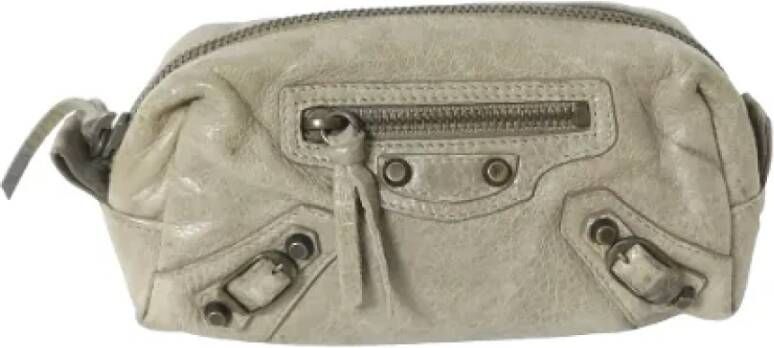 Balenciaga Vintage Pre-owned Leather clutches Grijs Dames