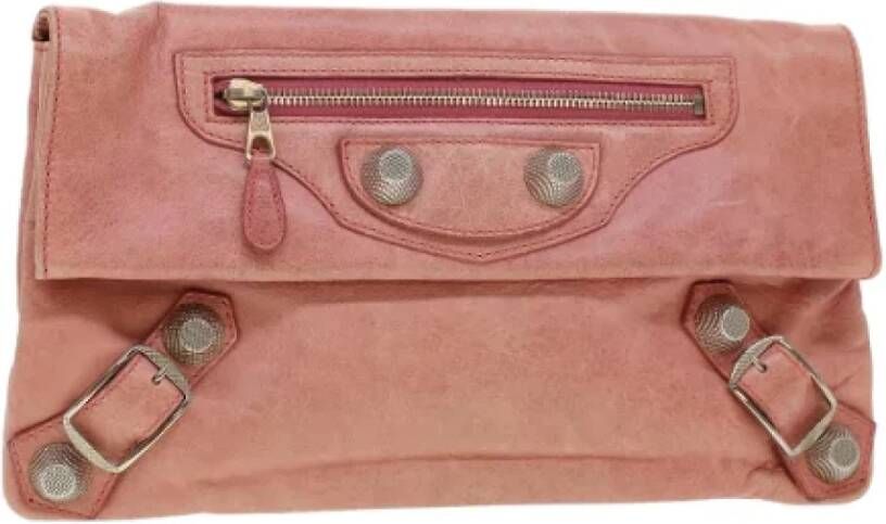 Balenciaga Vintage Pre-owned Leather clutches Roze Dames